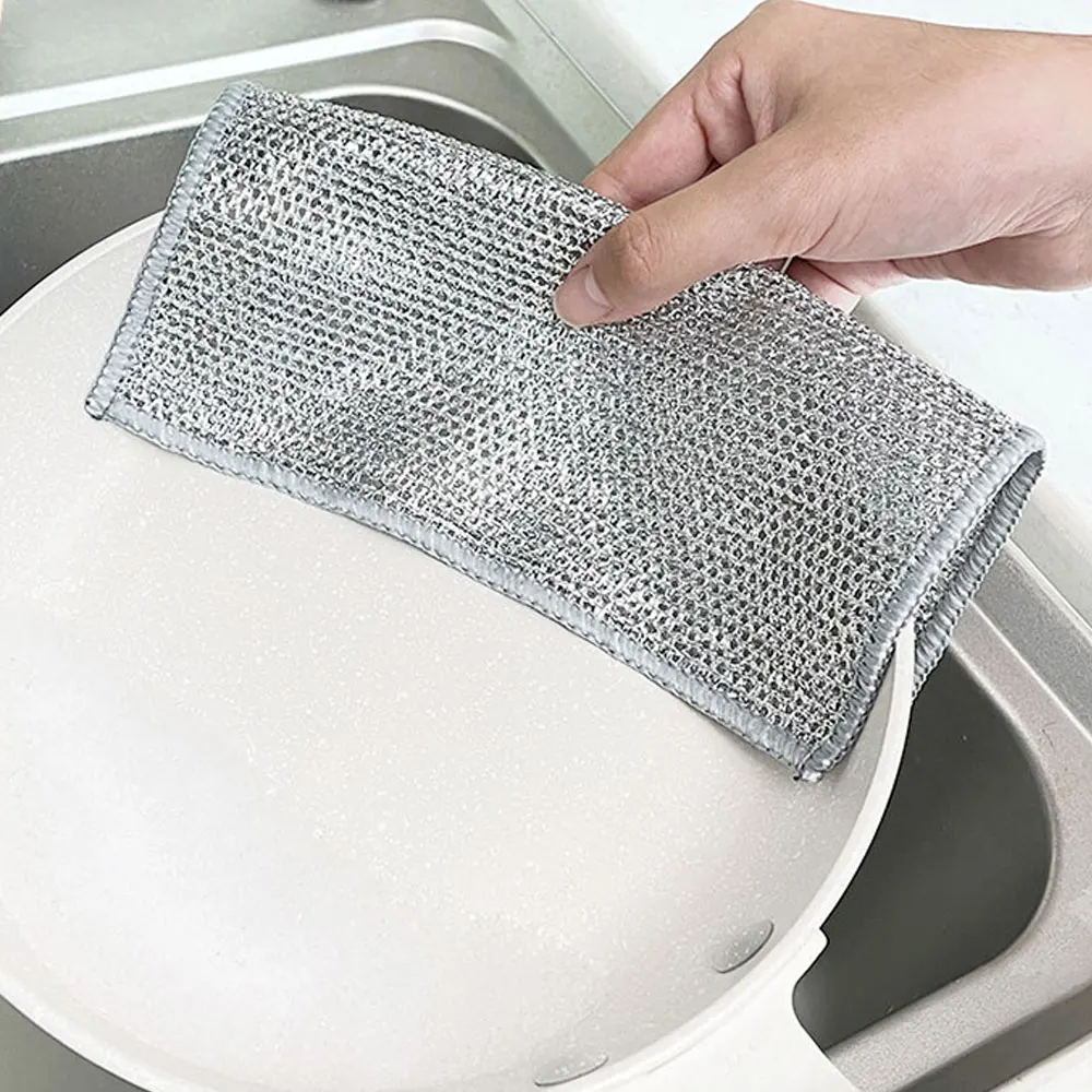 Multipurpose Wire Dishwashing Rags for Wet and Dry, Multipurpose  Non-Scratch Scrubbing Wire Dishwashing Rags, Resuable Wire Dishwashing Rag  for Home