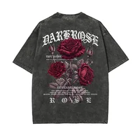 Roses rouges enveloppées de rubans impression vêtements hommes coton respirant t-shirt vêtements surdimensionné décontracté ample T-Shirts à manches courtes 4