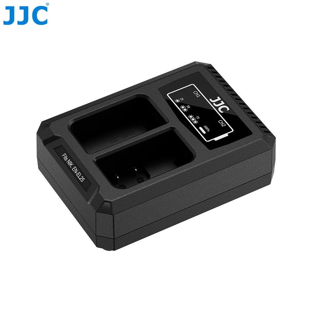 JJC EN-EL25 Battery Charger with Type-C-USB A Charging Cable for