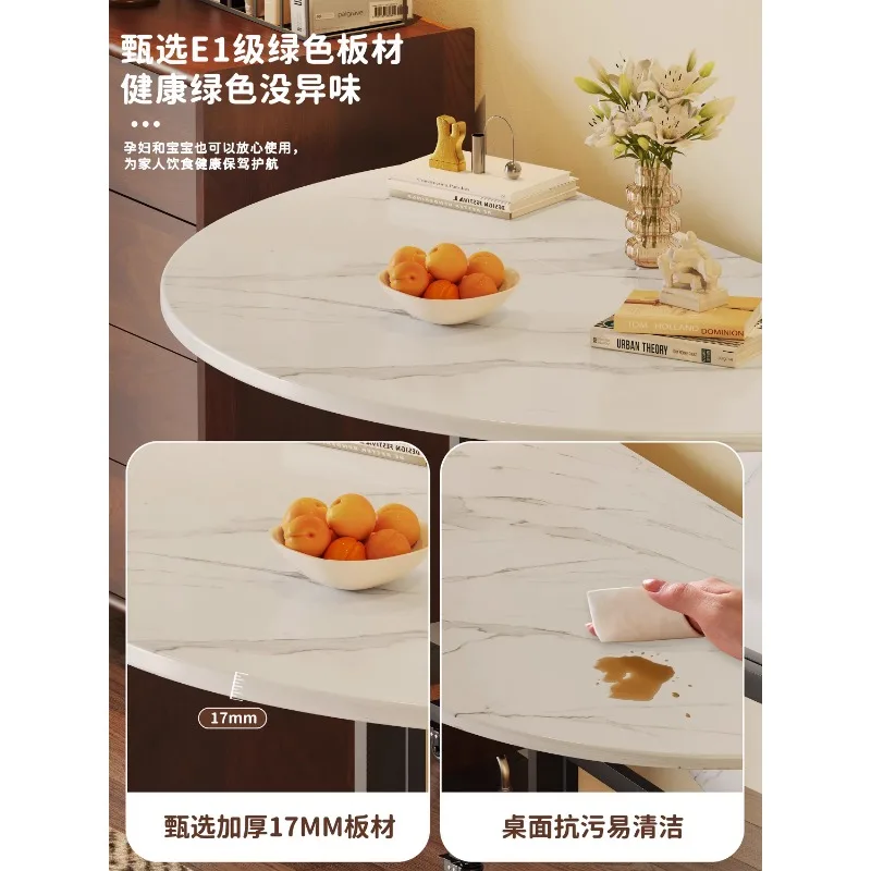 Foldable table dining table household small apartment round eating simple rental room 10 people folding large round