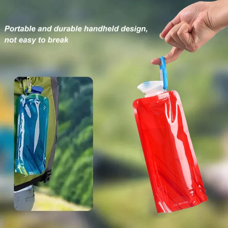 650ml 소프트 워터 블래더 접이식 휴대용 수분 공급팩 (하이킹, 사이클링, 아웃도어 스포츠, 음악 축제, 러닝, 캠핑용)