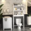 Bamboo 3-Tier Over-The-Toilet Space Saver Organizer Rack, Stable Freestanding Above Toilet Stand with 3 Hooks for Bathroom, 5