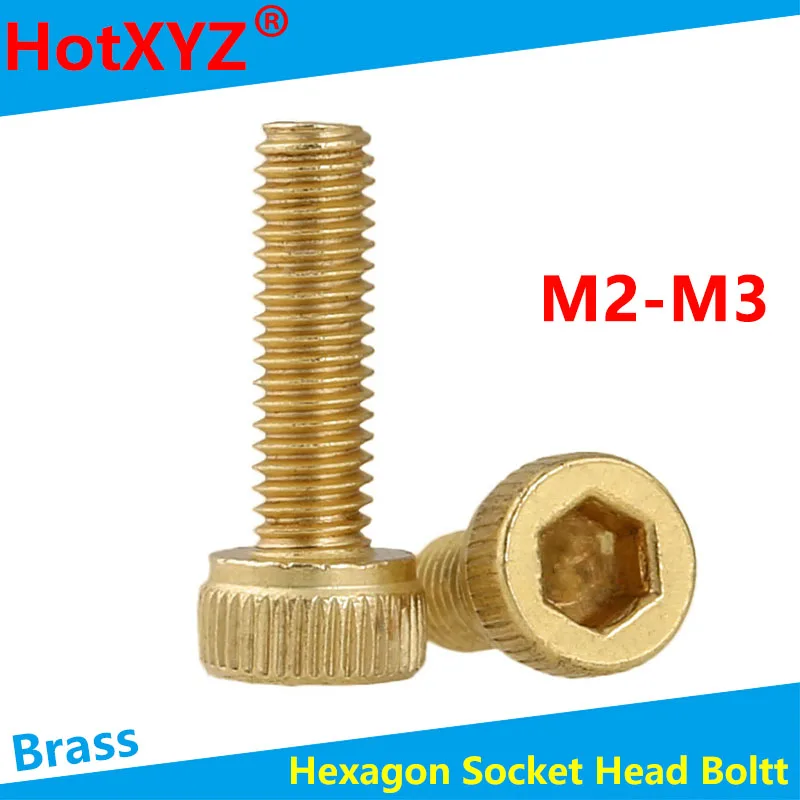 Brass Hexagon Socket Head Bolt M2m2.5m3*4x5/6/8/10/12/16/20 50pcs Screws AliExpress