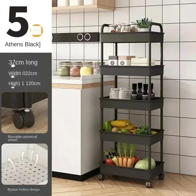 4-5 layer Trolley Rack Kitchen Floor Bedroom Bathroom Storage multi layer storage rack
