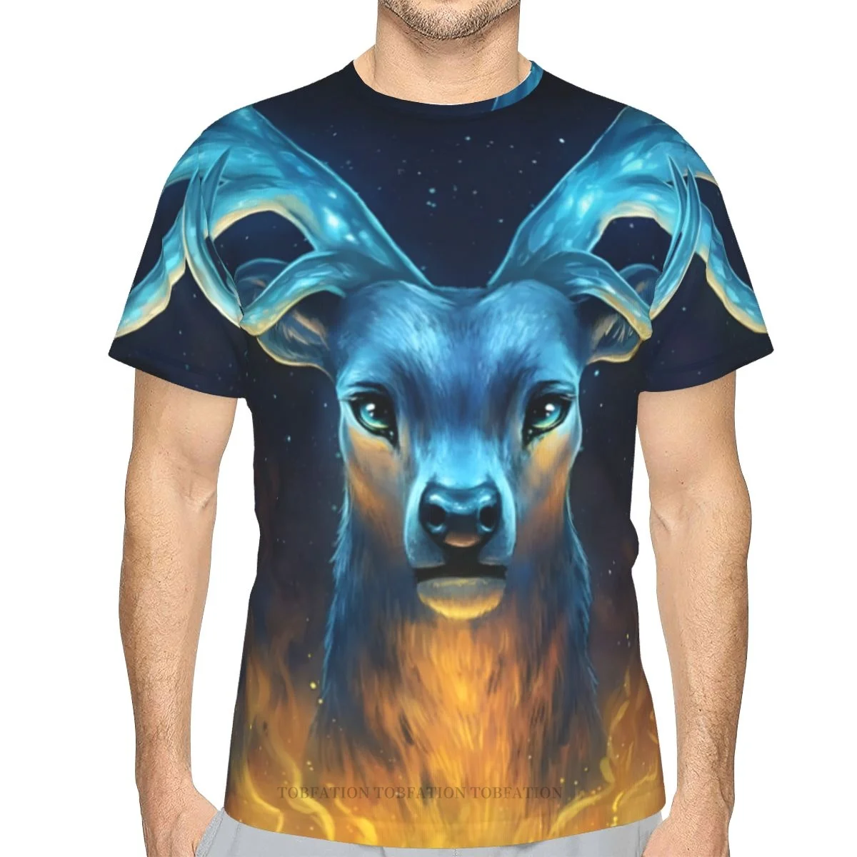 Deer Space Sun Planet Magliette Da Uomo Estive Space Galaxy Wolf Maglietta In Poliestere Stampata In 3D Vestiti A Maniche Corte Ad Asciugatura Rapida