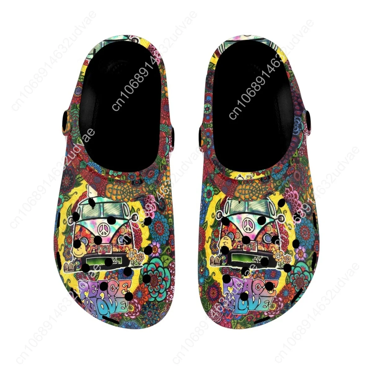 Outdoor Slippers Women Summer Peace and Love Design Print Fashion Ladies Home Sandals Shoes Woman Flats Breathable Beach Slides