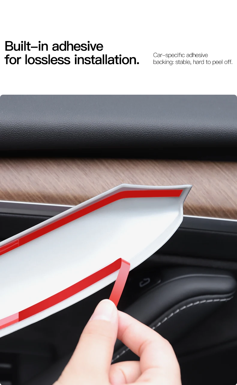 For Tesla Model Y 2021-2024 Model 3 2019-2023 ABS Front Door Side Trim Strip Kit