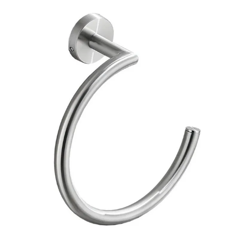 Silver Towel Ring, Semicircular Stainless Steel Towel Ring, Towel Rack, Wall Mounted Towel Ring