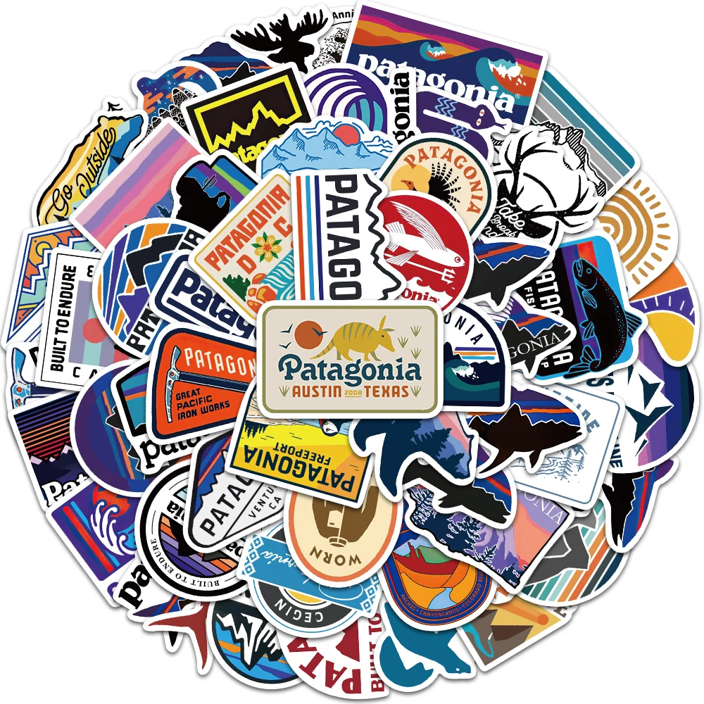 Outdoor Camping Stickers Decal Waterproof 55pcs