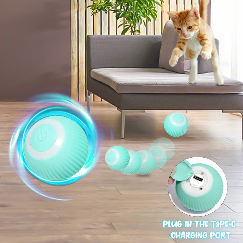 Smart Cat Toys Electric Cat Ball Automatic Rolling Ball Cat Interactive  Toys Training Self-moving Kitten Toys For Indoor Playing - Cat Toys -  AliExpress