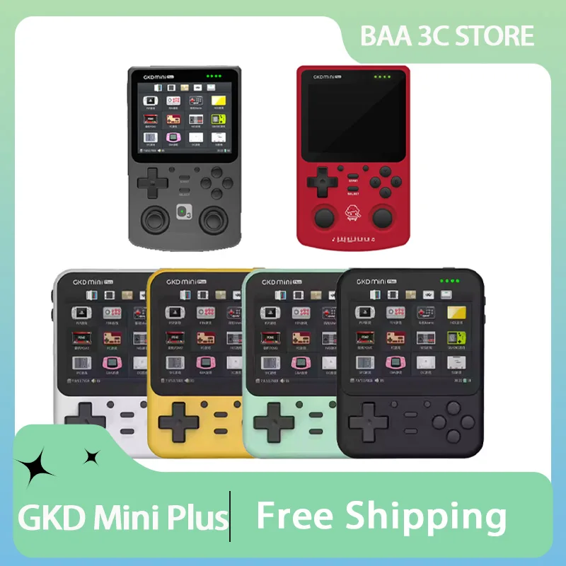 GKD-MINI Plusレトロポータブルビデオゲームコンソール,IPS画面