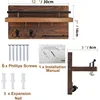 Wooden Wall  with Shelf Home Key Decor for Entryway Hallway Key Holder with 5 Hooks Mail Organizer 3