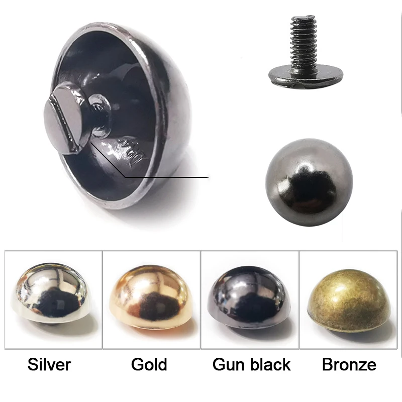 Dome Rivets Screws Spike Studs Punk Spots Garment Leather Craft Belt Wallet Decoration Parts 8/10/12/12mm 10pcs metal rivets,belt strap rivets,copper rivets,metal studs,leather rivets,pearl rivets
