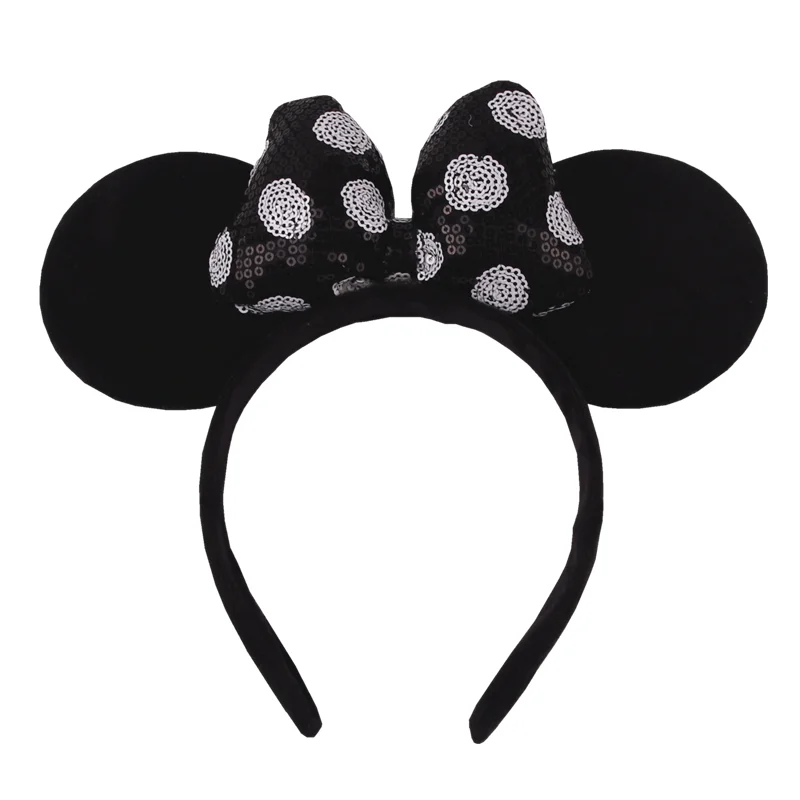 Sparkling Polka Dot Bow Mouse Ears Headband for Girls - Festive Party & Travel Hair Accessory