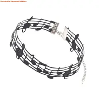 Collier court noir fait à la main avec un design unique de notes musicales, bijoux pour femmes à la mode et aux amateurs de musique 5