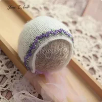 Newborn Photography Hat Lace Countryside Hat Baby infant  Photo props Knitted Flower Shaped bonnet 3