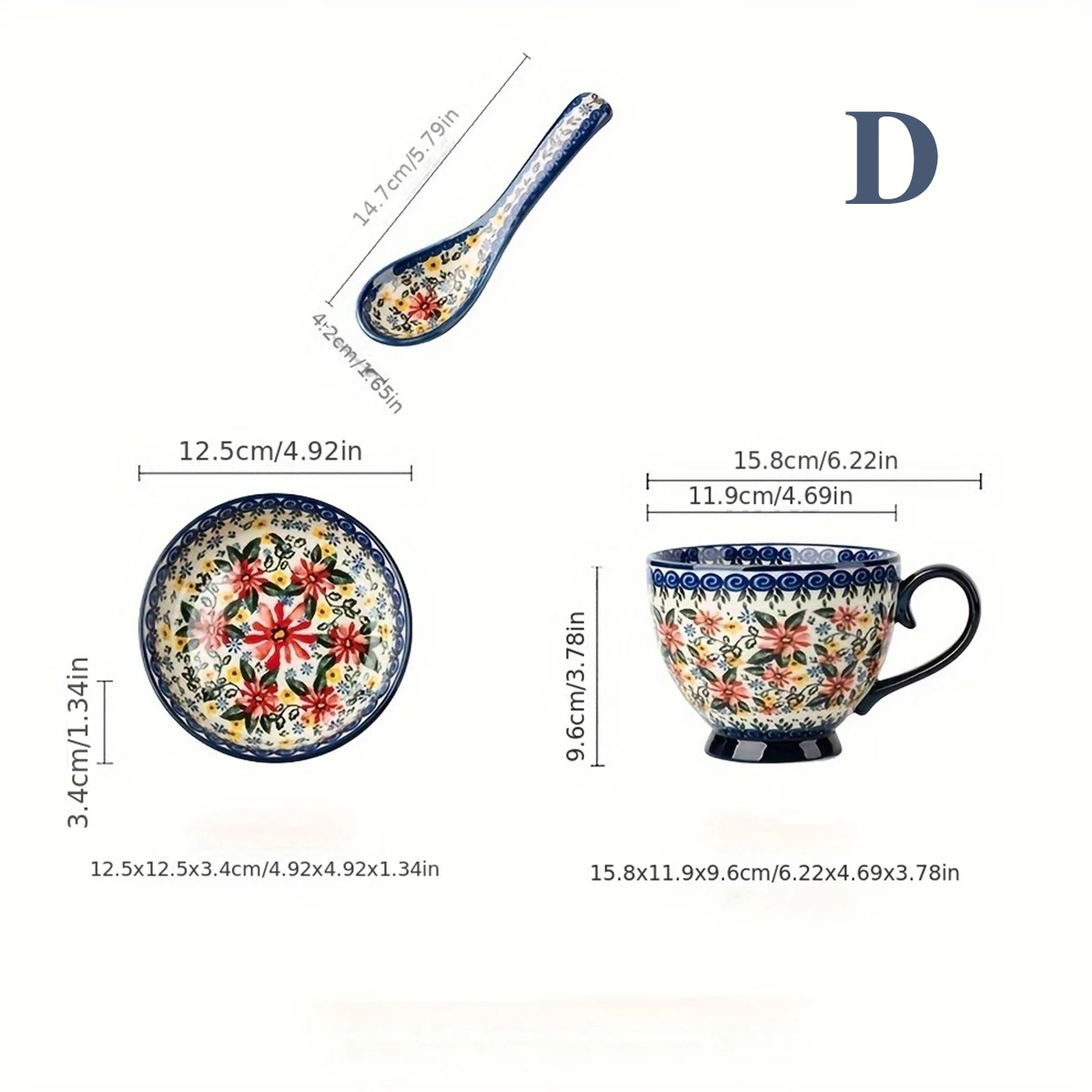 طقم أكواب فخار تلميع مكون من 3 قطع مع أغطية، فناجي...