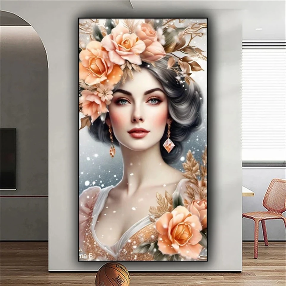 

Elegant Noble women DIY Diamond Painting New 2024 portrait Pictures Of Rhinestone Mosaic Diamond Embroidery Home Decor Handmade