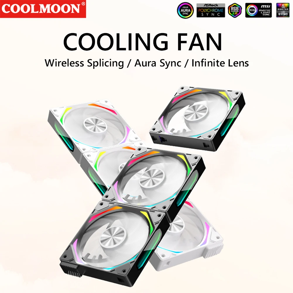 

Охлаждающий вентилятор COOLMOON, 120 мм, с зеркальным циклом,-RP
