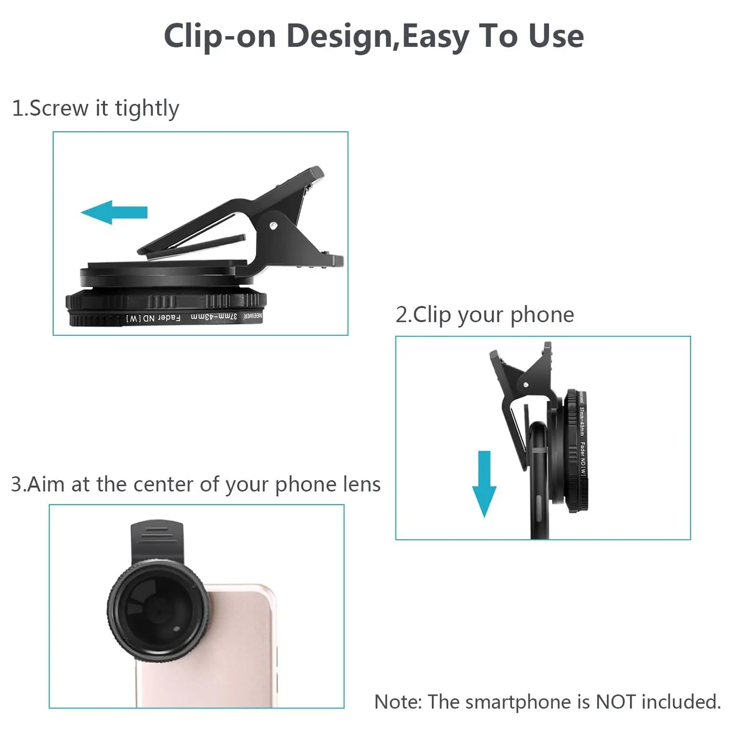 Filtro ND Regolabile Per Smartphone 37mm - Densità ND2 A ND400 - Vetro Ottico Per Foto Professionali - Foto 13