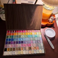 Glitter Watercolor Paints Set, 120 Colors Watercolor Paint, Wooden box, for Professional, for artists,Illustrations, Drawing 6