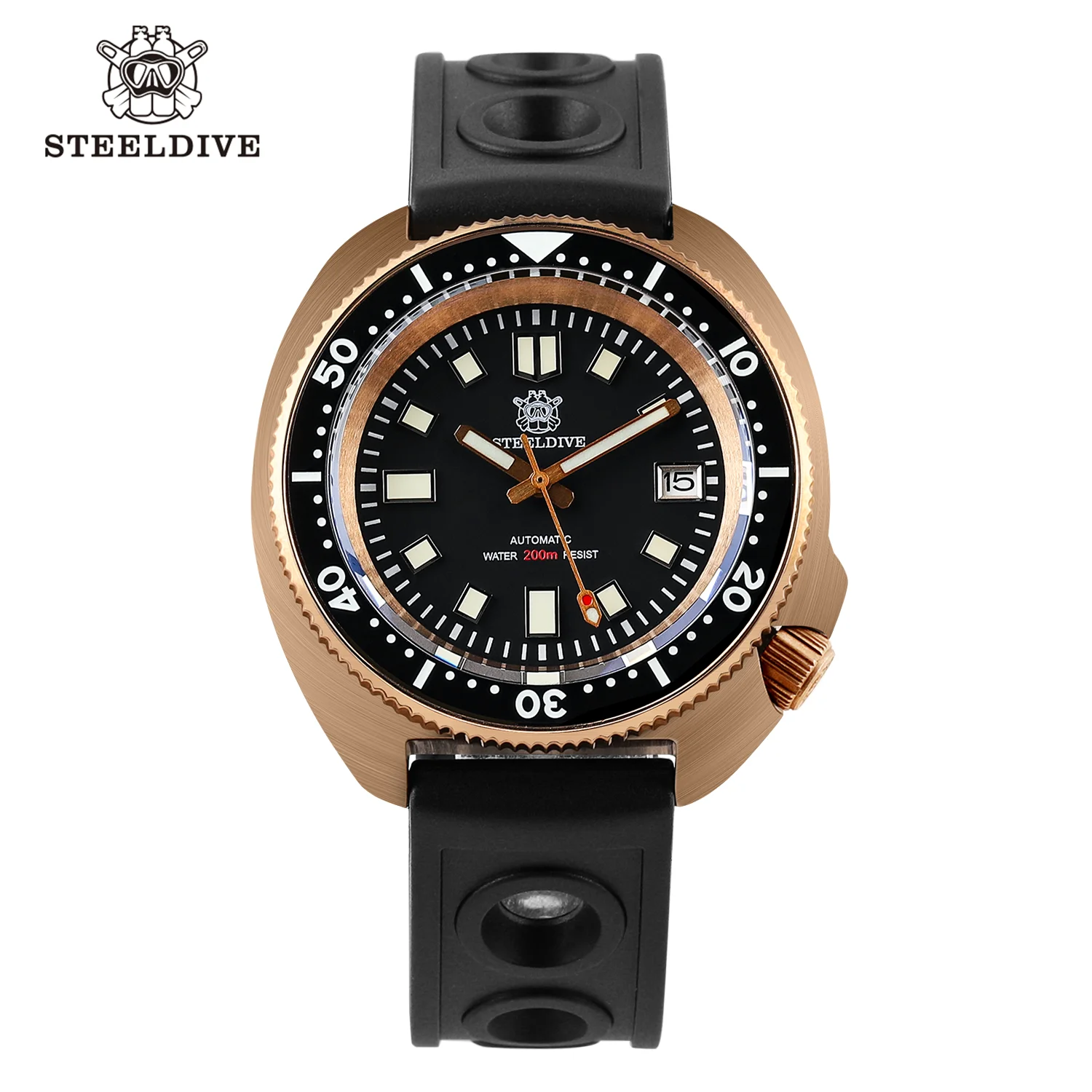 STEELDIVE Watch 1970 Men CuSn8 Bronze Diver Watch Mechanical NH35 Automatic Sapphire Crystal 200m Waterproof Luminous Watches coach men's watches Sports Watches