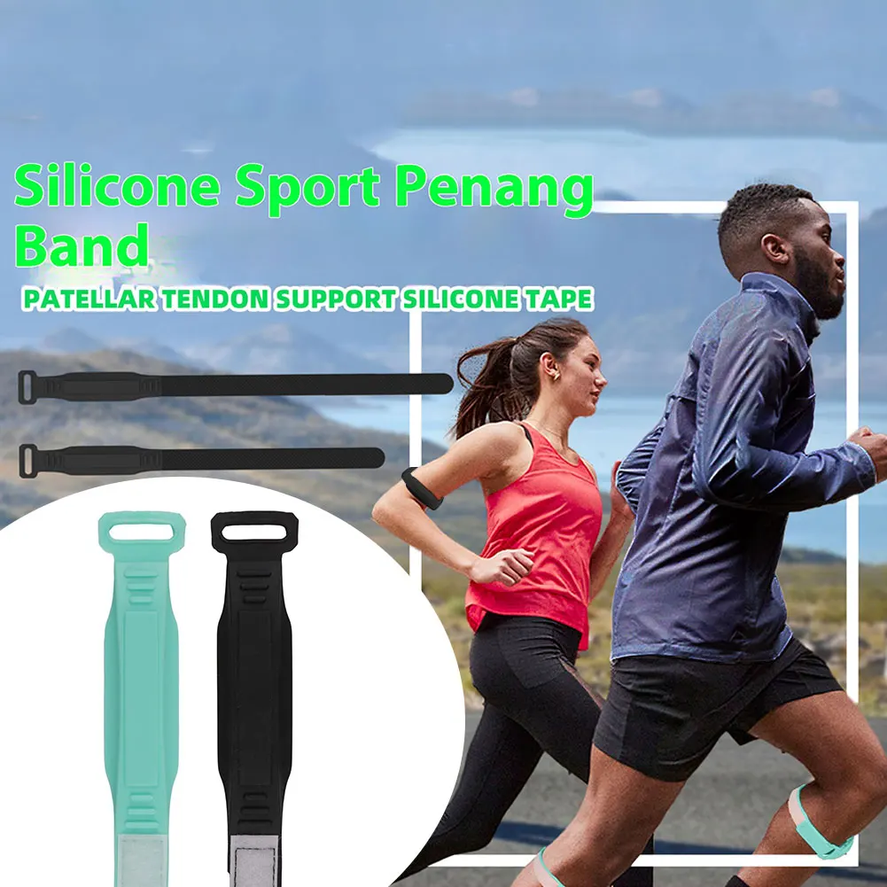 1-2PCS Silicone Patella Tendon Knee Strap Adjustable Fixed Protection Patellar Ring Knee Sports Support Band for Running Cycling