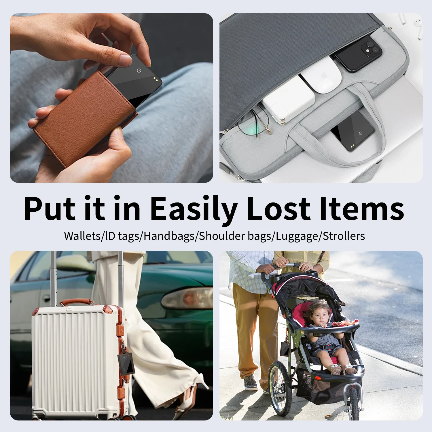 Tarjeta de seguimiento de billetera Bluetooth para Samsung Galaxy