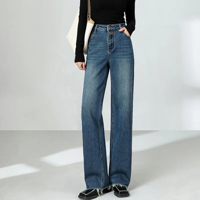 

Jeans for Women High Waist Retro Wide Leg Autumn Winter 2023 New Loose Casual Floor trousers Women's Loose Denim Pants