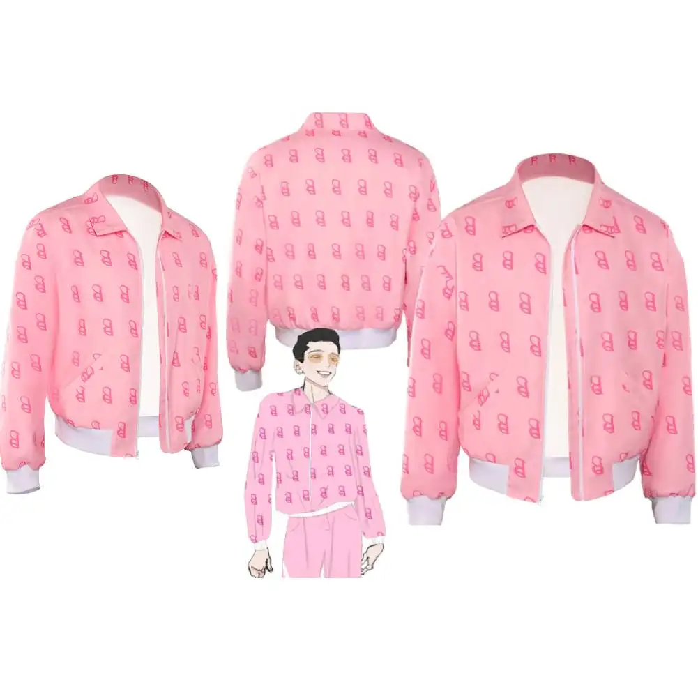 

Ken Cosplay Fantasy Pink Jacket Coat Movie Barbei Disguise Costume Adult Men Cosplay Roleplay Fantasia Outfits Male Halloween