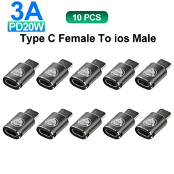 Universal USB - C Adapter Set for Versatile Charging and Connectivity (10x 3A Type C to ios)