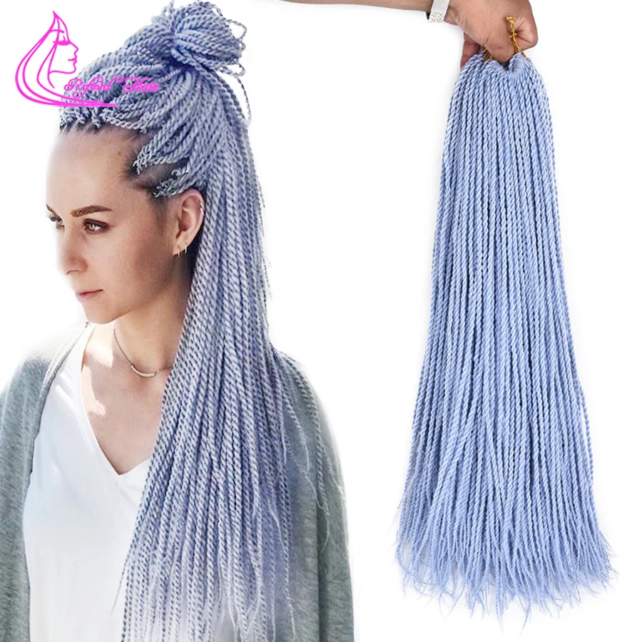 

24Inch 100g Ombre Senegalese Twist Hair High Temperature Braiding Hair Pre Stretched Synthetic Crochet Hair Extensions 30strands