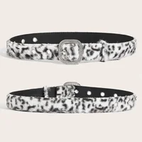 Gothic Y2K Women Belts Fashion Artificial Vivid Animal Fur Waistband Ladies Hip hop Punk Accessories Pink Jeans Waistband winter - Image 5