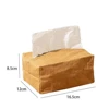 Creative pleated kraft paper waterproof tissue box modern designer storage napkin bag home desktop decoration 6