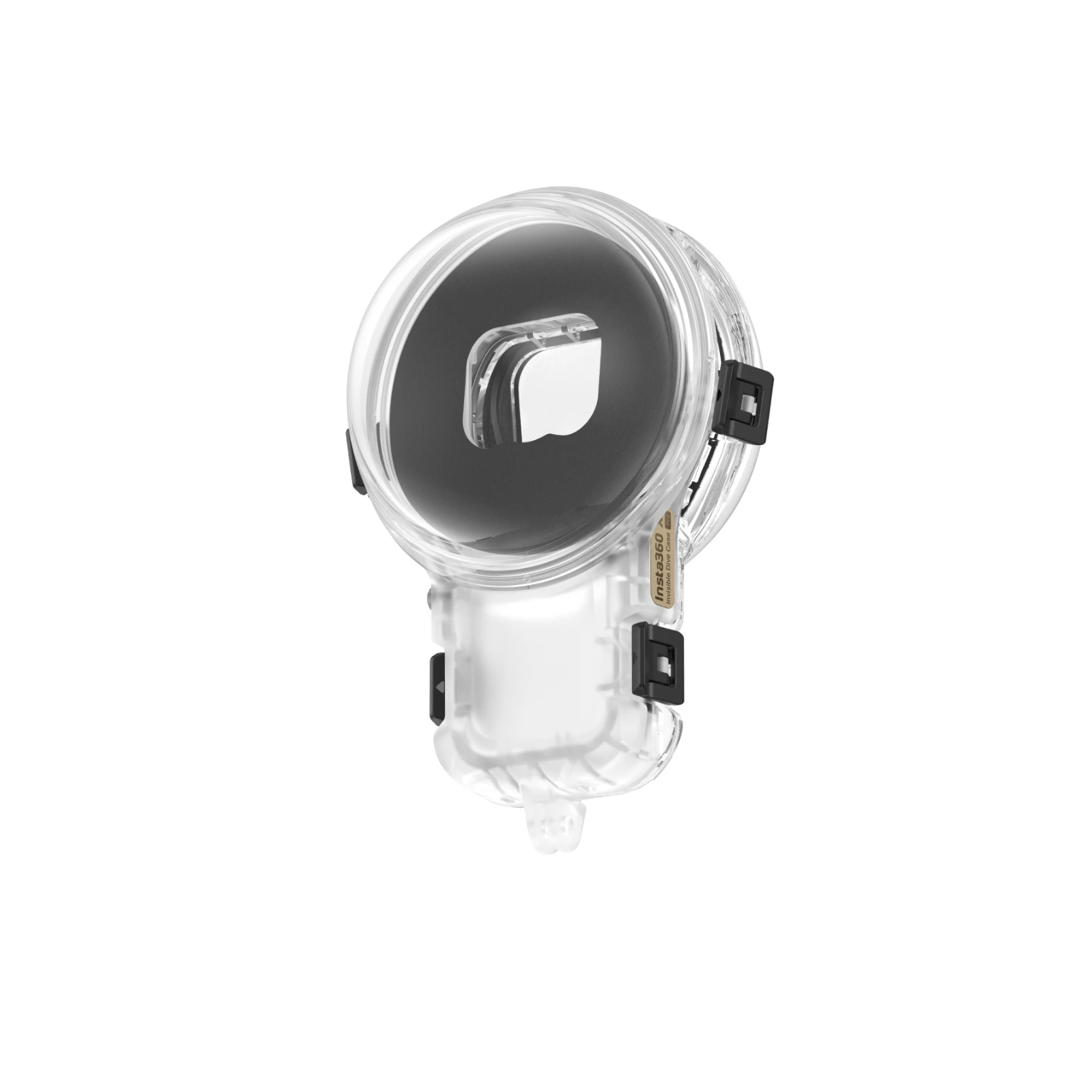 Boîtier de plongée étanche Insta360 X5 Pro 50m immergé dans l'eau, démontrant sa résistance à 50 mètres.