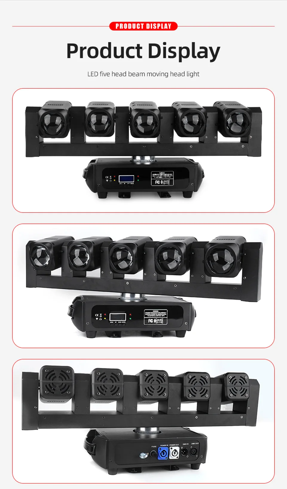 5X40W Led Beam Moving Head Light DMX Controller Rotating Stage Beam Effect Movi