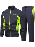 Nouvelle veste de cyclisme et de course pour homme, pour un usage sportif décontracté, avec col montant et design multicolore - Ensemble 2 pièces - 2526 4