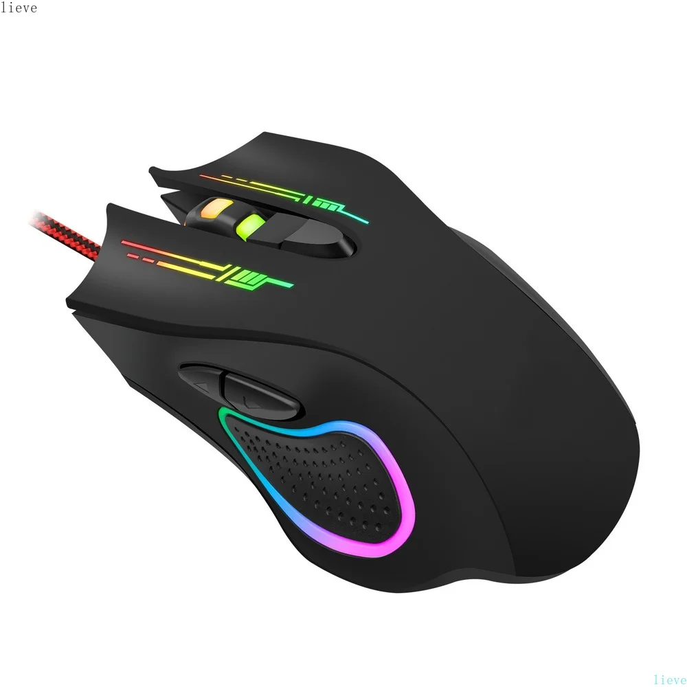 USB RGB светящаяся проводная мышь 4 класса DPI 800/1800/2400/3200 6 кнопок для онлайн-игр