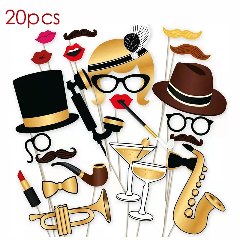 Fun Wedding Decoration Photo Booth Props DIY Mustache Lips Glasses Mask Photobooth Accessories Wedding Party Supplies