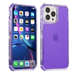 Transparent Candy Color Military Shockproof Phone Case - 3 - in - 1 Design - 6 6S PLUS or 7 8PLUS (PURPLE)