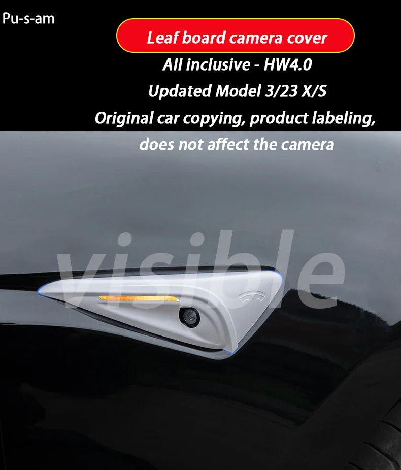 Neue Schutzabdeckung für Tesla Seitenkamera – Vollständiger Schutz für Model 3 Highland, Model 3/Y/X/S HW 4.0 – Dekorative Zierleiste von Worldmuma – Detail 2