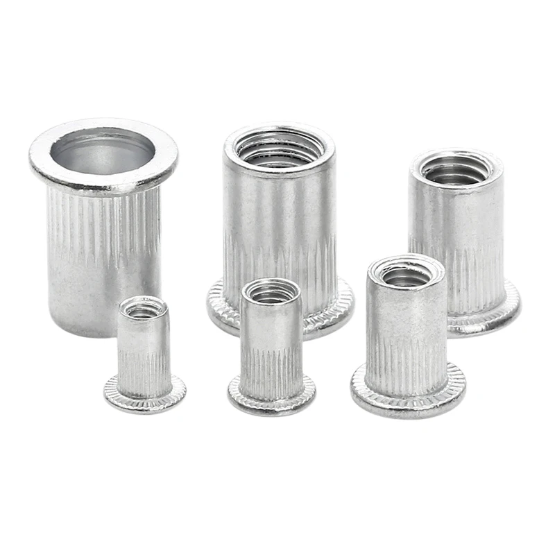 Rivet Nut Threaded Insert Nut Insert Nut Rivet Lock Nuts 20Pcs 50pcs 100pcs Aluminum Alloy Rivnut Alloy Rivnut Flat Head Threaded Rivet Insert Nutsert Cap Rivet Nut M3 M4 M5 M6 M8 M10