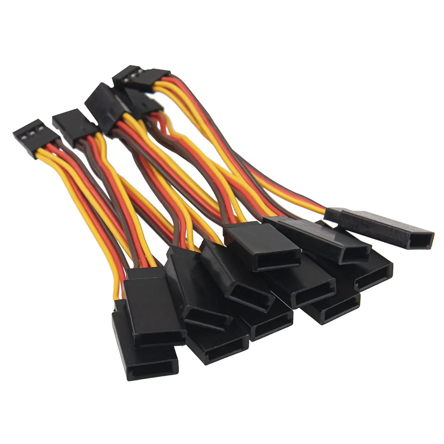 Lot de 6 câbles servo Y JR 7cm pour voiture RC, avion, hélicoptère
