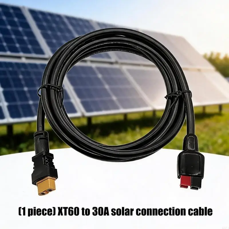Q6PA XT60 30A 태양광 연결 케이블, 태양광 패널 연결 및 휴대용 전력 전송을 위한 1.5M PVC 절연 어댑터 와이어