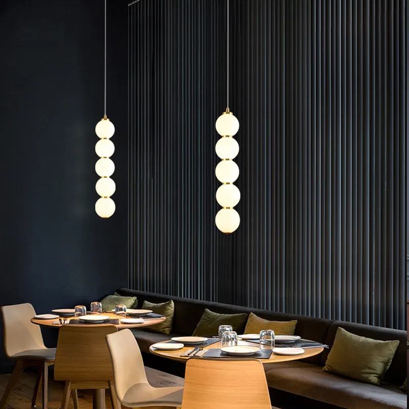Luci A Sospensione A Led Con Sfera Di Vetro A Bolle Moderne Bianche Per La Decorazione Del Soggiorno Scale Della Camera Da Letto Lobby Cafe Lampada A 