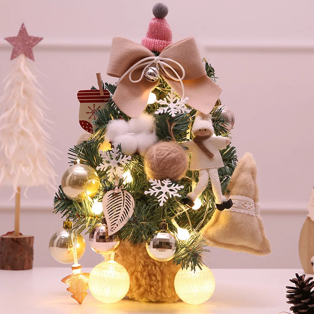 30cm Small Christmas Tree Ornament With Flocking Decor Multi-Function Xmas Props Decor For Kitchen Home