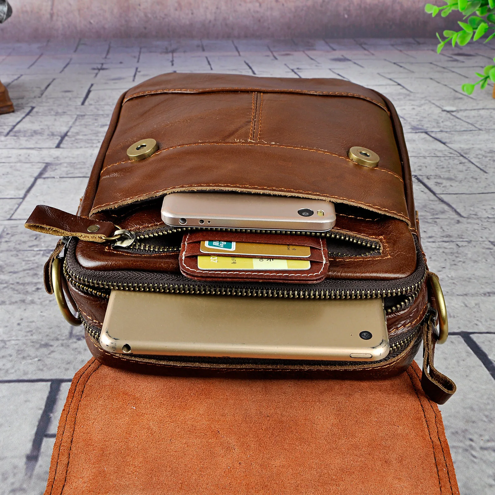 Mens Messenger Bag Original Leather Male Design Casual Shoulder messenger bag cowhide Fashion 8" Tote Crossbody Mochila Satchel bag For Men 143-g