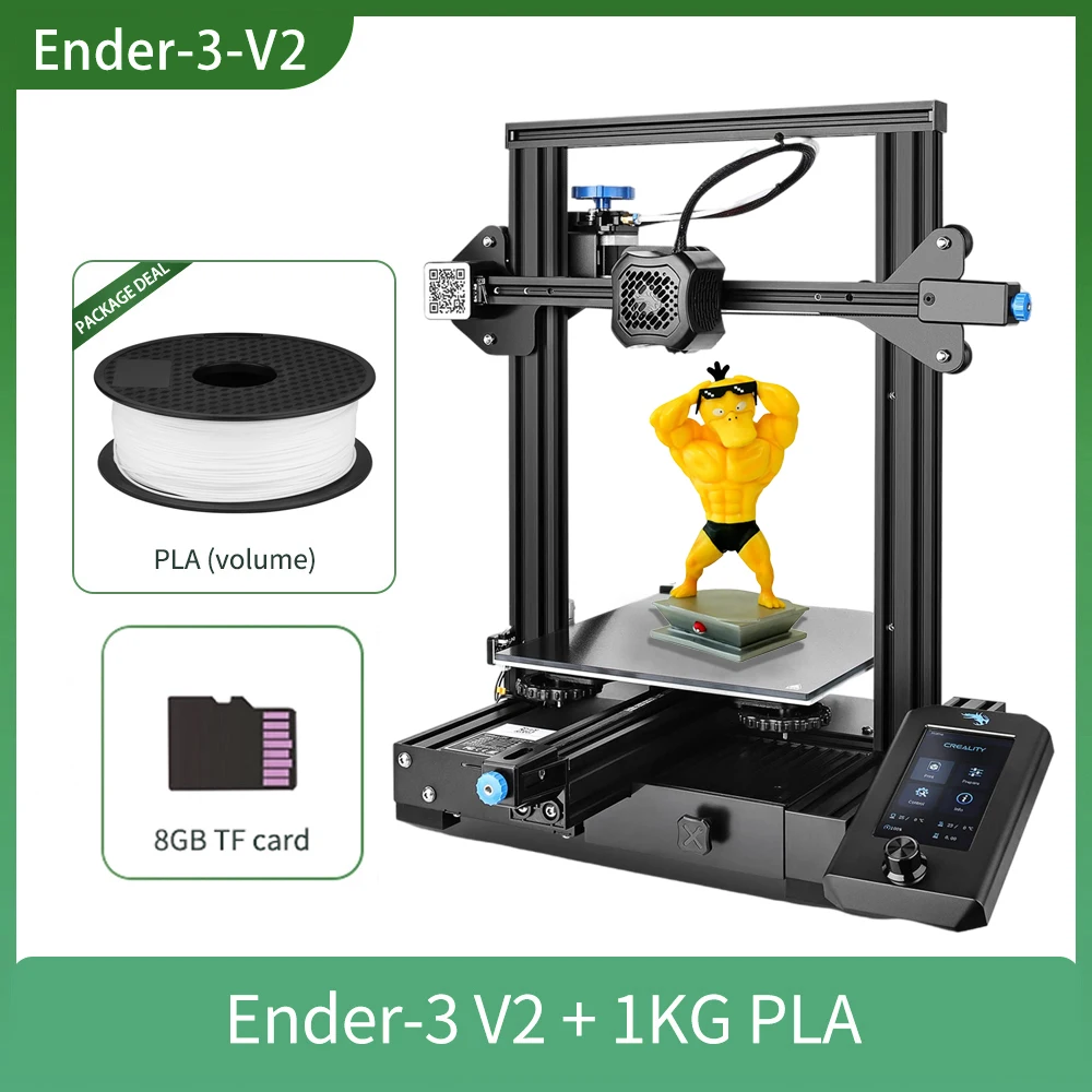 resin printer Official Creality Ender 3 V2 3D Printer Silent Motherboard Carborundum Glass Bed MeanWell Power Supply Ender 3 3D Printers 3d printers 3D Printers