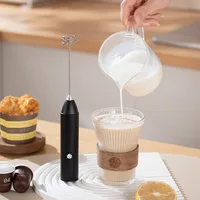 Batteur à œufs électrique, mousseur à crème, mixeur sans fil rechargeable à trois vitesses pour lait et café, outil de cuisine portatif, mousseur à lait 2