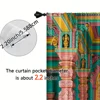 2pcs, spring summer Curtains Indian temple theme Yarn Curtains Versatile Polyester Decorations Ldeal for Living Room, Bedroom, 5